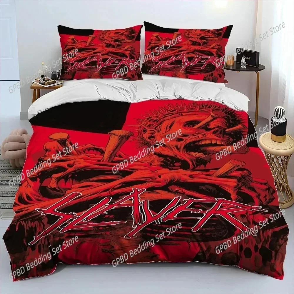 3D Print Slayer Heavy Metal Band Music Bedding Set Single Twin Double Queen King Cal King Size Bed Linen Set
