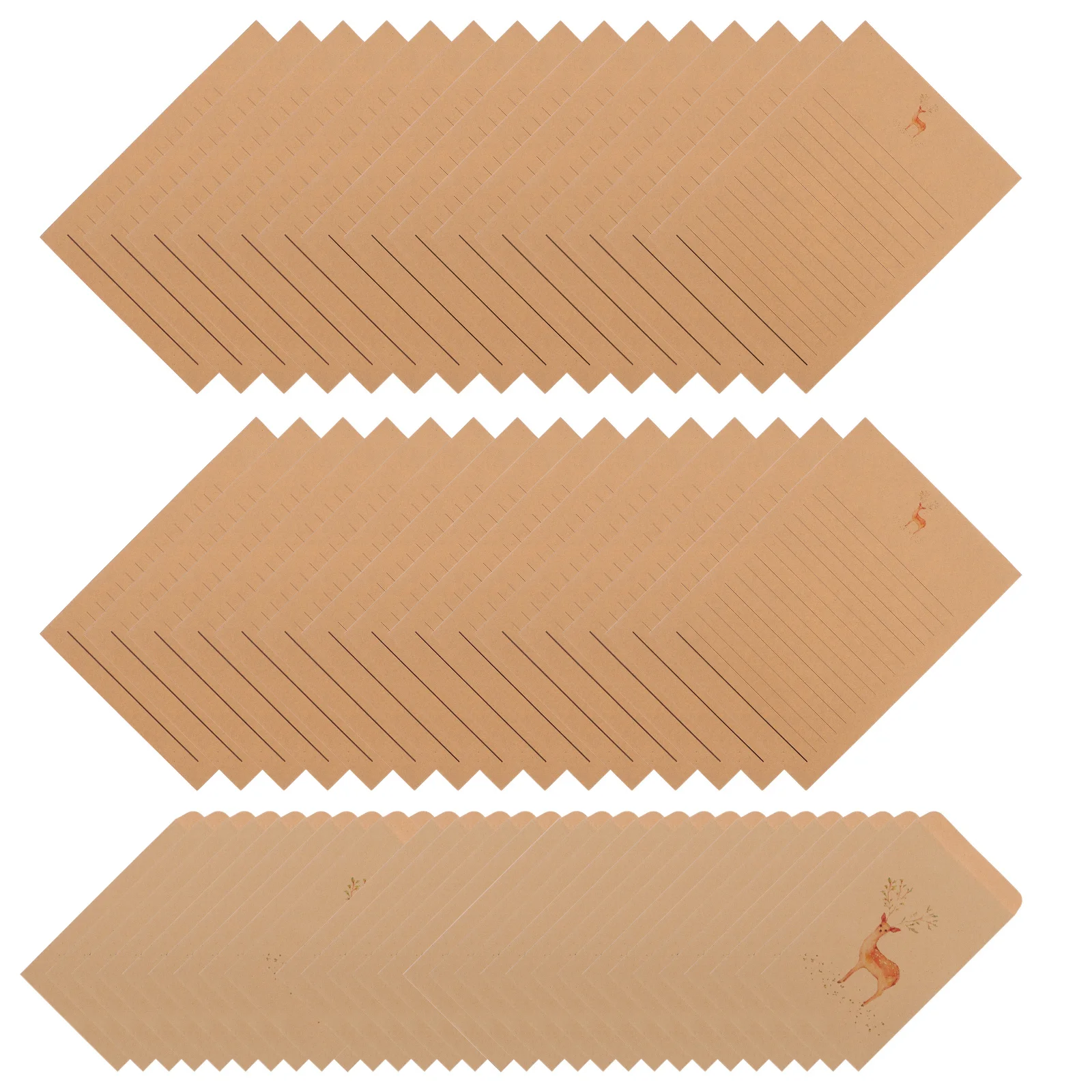 

30Pcs Lined Stationery Paper Set with Envelopes Vintage Kraft Writing Paper for Thank You Cards Love Letters Christmas Greetings