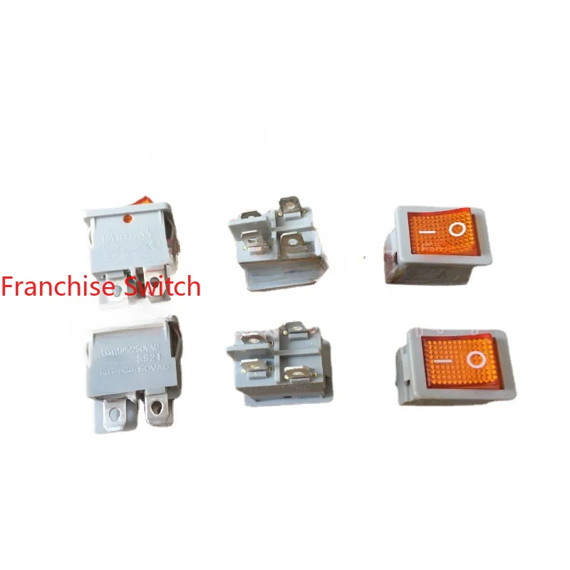 

10PCS 4-pin 2-speed Ship Switch SS21 LCD TV Power Copper Pin Silver Contact With Light 12A