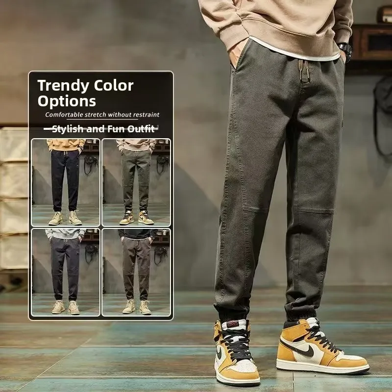 

Casual Cotton Workwear Pants for Men Spring Summer Autumn Loose Fit Large Size Youthful Sle Trousers with kets
