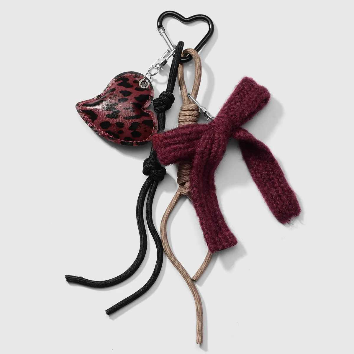 delicate Sweet Cool style fashion leather leopard print  love bowknot Key Chain Backpack pendant