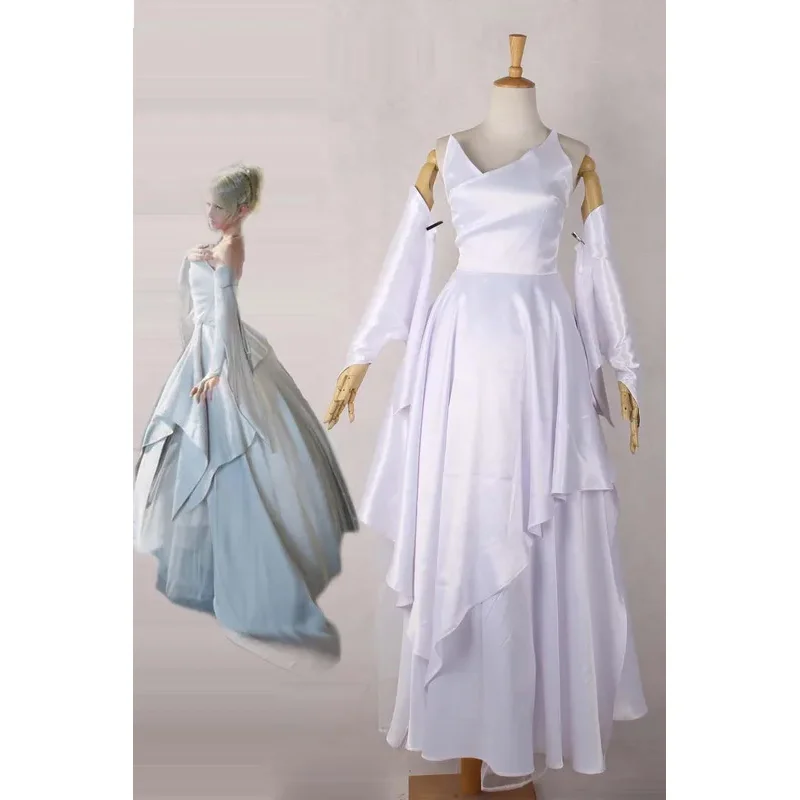 FF15 لونا تأثيري فاينل فانتسي XV Lunafreya Nox فلوريت فستان الزفاف تأثيري حلي مصنوعة حسب الطلب