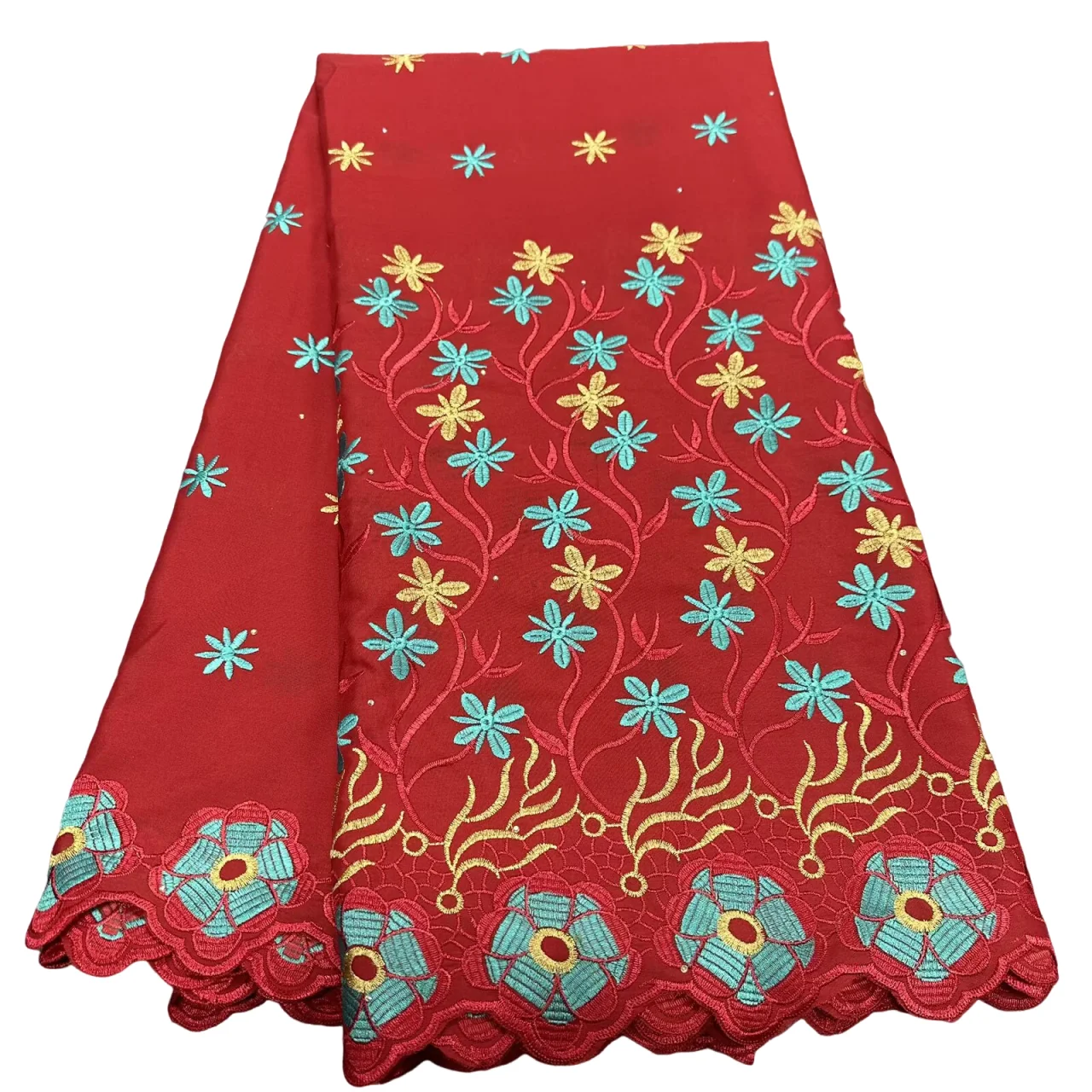 

Wholesale Multicolor Cotton Stones Lace Fabric Women Men Clothing 2025 Embroidery 5Yards African Swiss Voile Lace Fabric Wedding