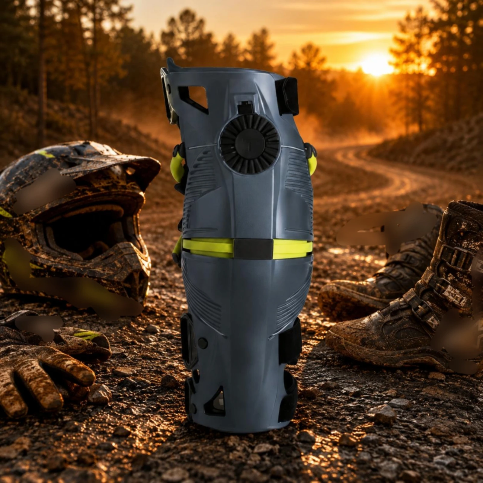 

Motorcycle Knee Protector Contoured Motorcycle Knee Guard Safeguarding Gear Ribbed Collision Protection