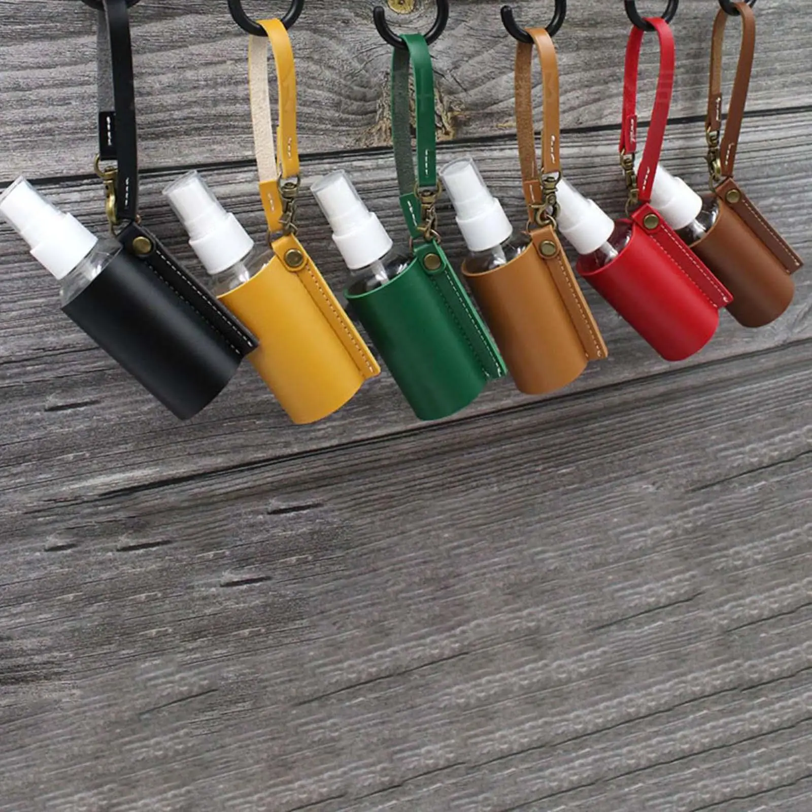 Bouteille vide réutilisable avec étui en cuir PU, conteneurs, porte-bouteille pour la maison