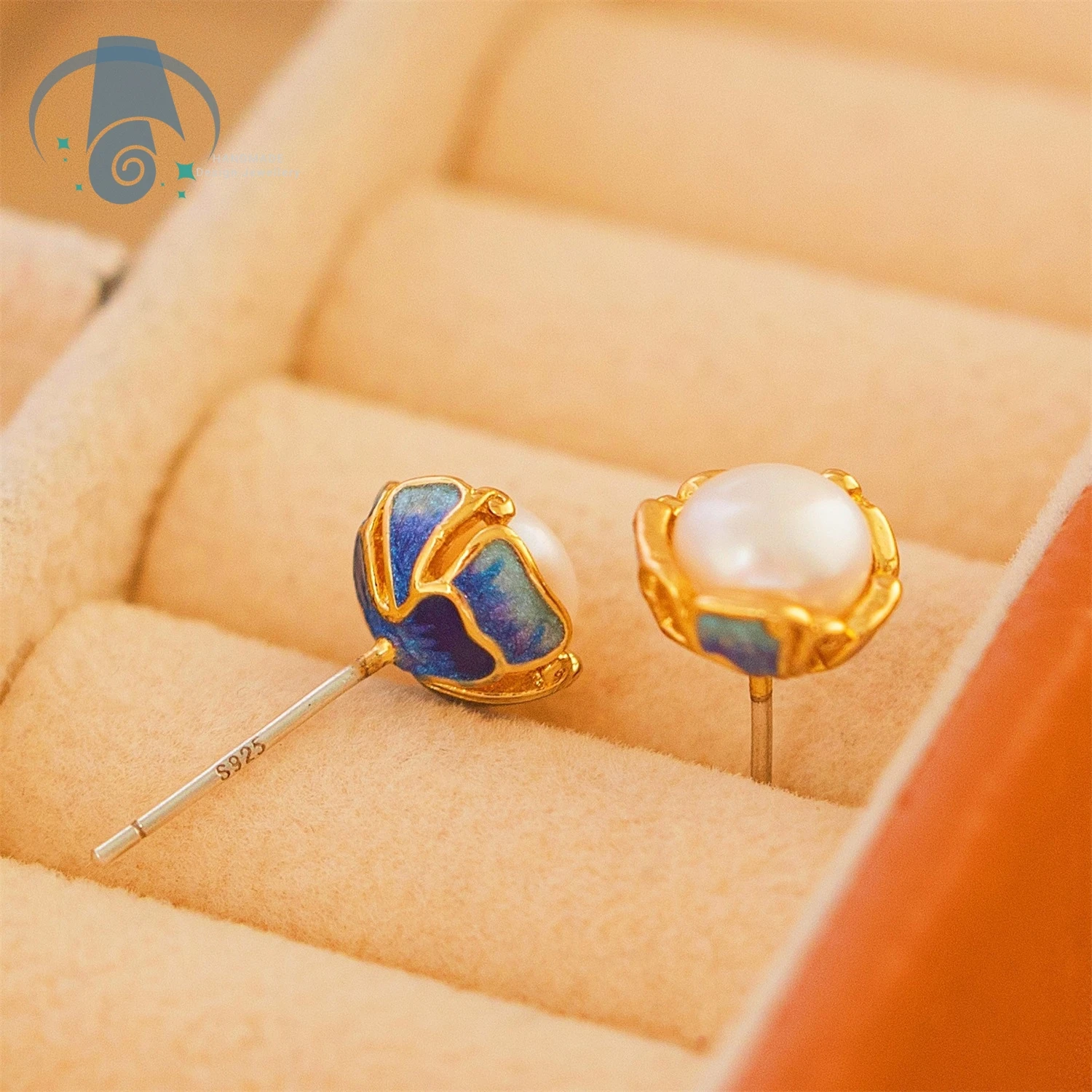 

Эмалевые серьги с цветами и пресноводным жемчугом в китайском стиле, изящные серьги-гвоздики для женщин, высококачественные универсальные серьги для вечеринок, подарок