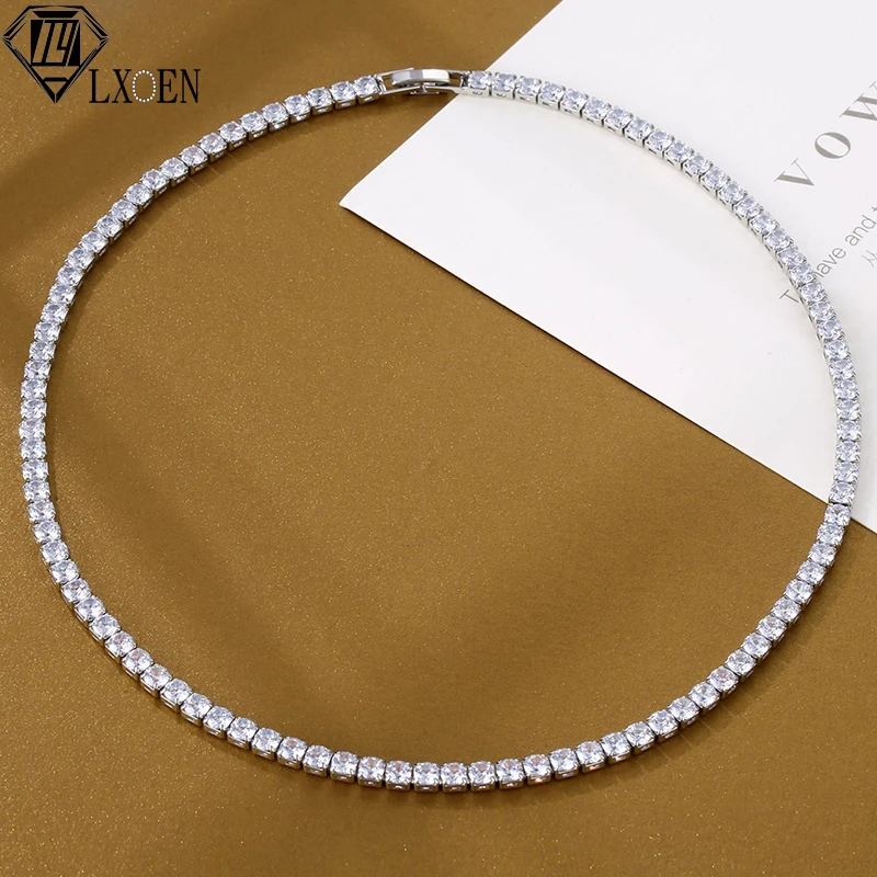 4mm Iced Out Tennis Chain Necklace for Women Luxury AAA+ Cubic Zircon Short HipPop Necklace Accessories Jewelry Wholesale 2023