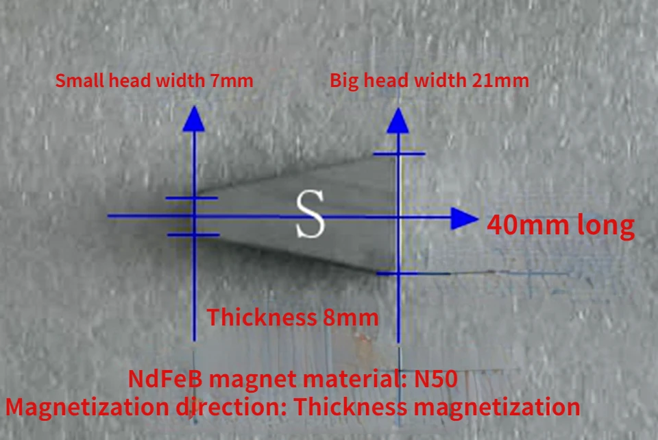 1Pcs N50 Neodymium Iron Boron Magnet for Disc-type Ironless Generators, Sector Length 35mm Thick 6mm 40mm Thick 8mm