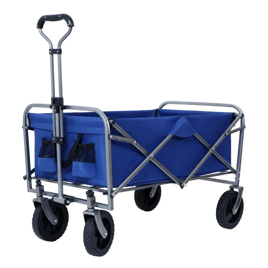 

Collapsible Wagon Cart Foldable Wagons Carts Foldable with Wheels with Drink Holders for Shopping Garden Sports Groceries Apart