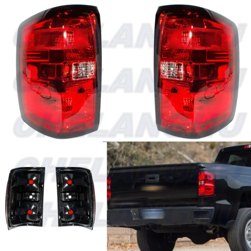 Pair Tail Light Rear Lamp Without Bulbs For Chevrolet Silverado 1500/LD 2500 HD 3500 HD 2014 2015 2016 2017 2018 2019