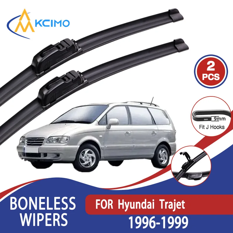 

For Hyundai Trajet 1996-1999 Car Wiper U-type Soft Rubber Boneless Wiper HD Quiet Durable Automotive Wiper 22"+20"