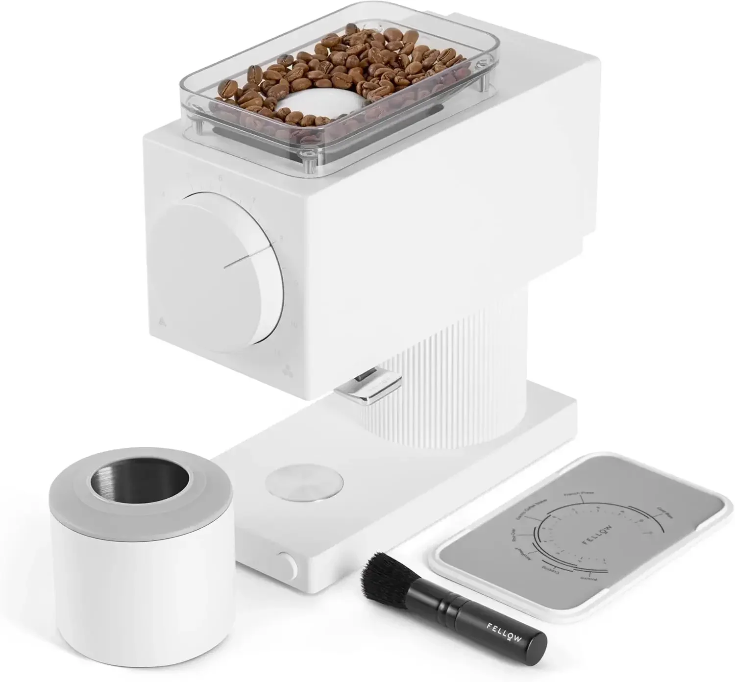 Coffee Bean Grinder with 31 Settings for Drip, French Press & Cold Brew - Small Footprint Electric Grinder - Matte White