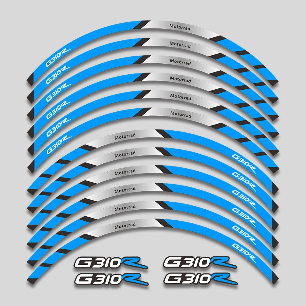 17 дюймов, высококачественные наклейки на колеса мотоцикла, водонепроницаемые светоотражающие наклейки в полоску на обод для G310R G 310 R, все годы