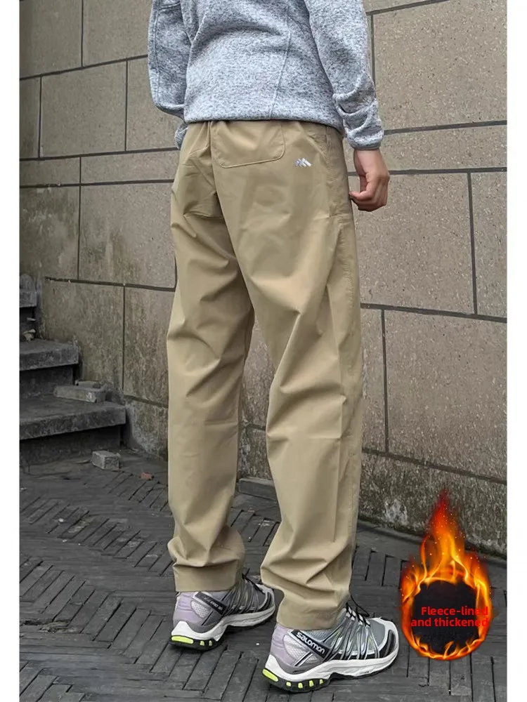

Men's Winter Thiened Fce Lined Soft ell Climbing Pants Waterproof Windproof Outdoor Sports Hiking Trousers Casual Work...