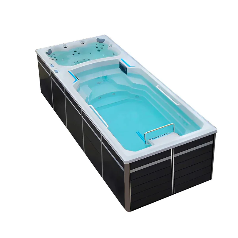 Gimnasio de piscina Infinity, masaje calentado en villa, potencia hidráulica, piscina acrílica