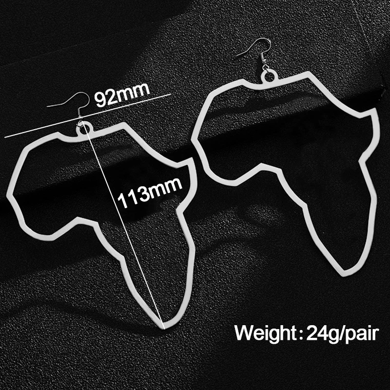 SONYA Stainless stee Africa Map Exaggerate Larger Earring Gold Color African Ornaments Traditional Ethnic Hyperbole Gifts