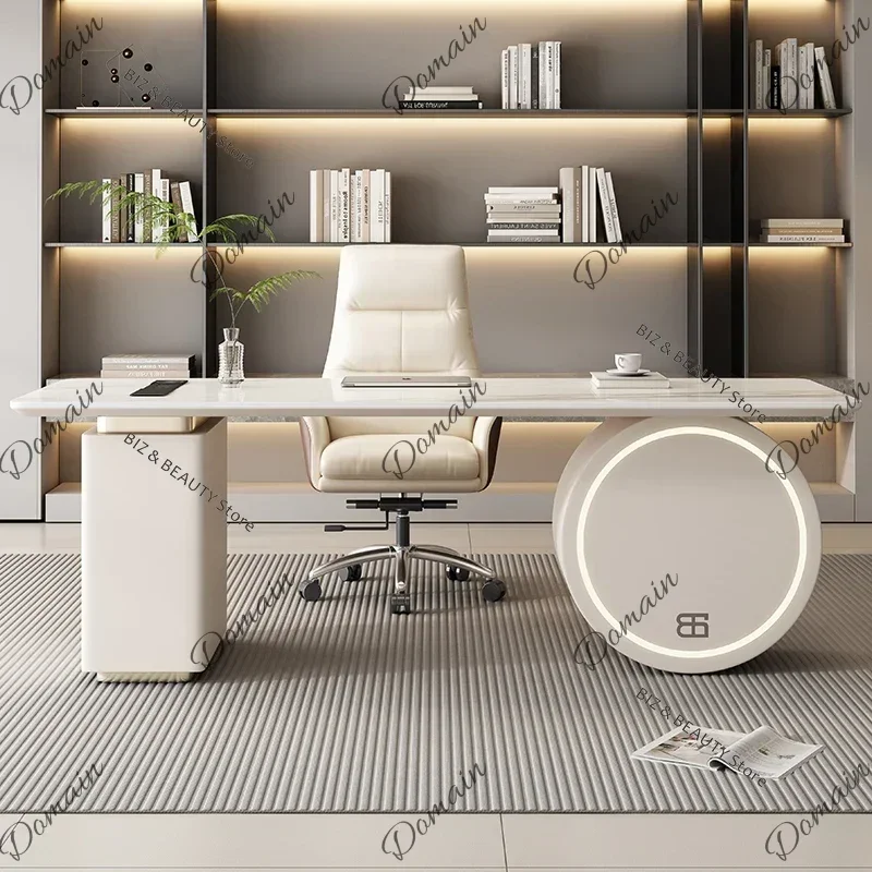 NB X Cream Style Consult Office Desk Medical Table Reception Design Modern Office Desk Accent High Boss Office Furniture MesaXYO