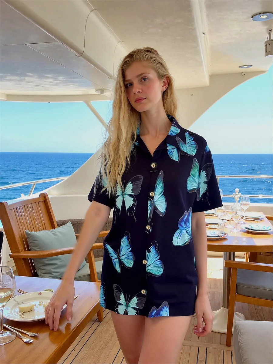 

Рубашки с короткими рукавами с цветочным принтом, элегантные женские блузки, одежда, женская осенняя смешанная свадебная одежда, молодежный тканый костюм Agereducing