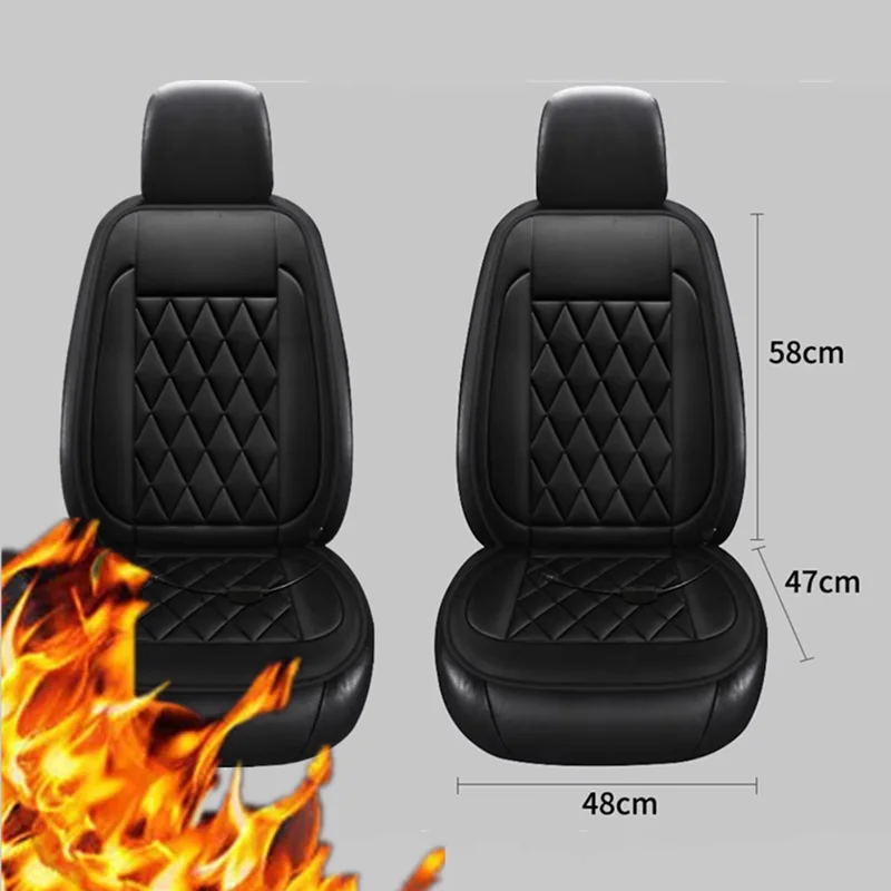 

2PCS Winter Car Heated Seats Universal Car Electric Heated Seat Warm Winter Heating Cushion Covers Protector Car Accessories