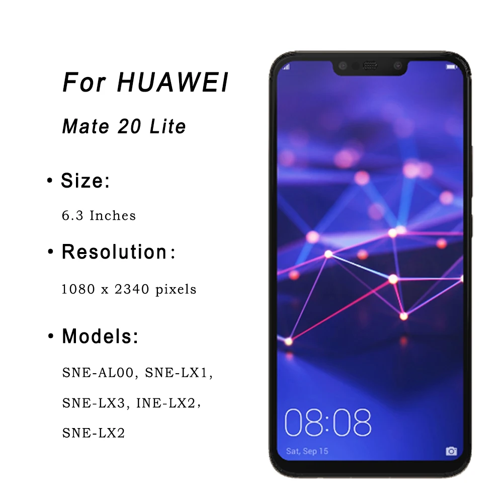 100% Test 6.3'' for Huawei Mate 20 Lite LCD Display Touch Screen