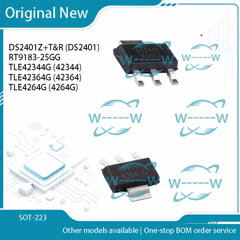 5-30PCS DS2401Z+T&R DS2401 RT9183-25GG TLE42344G 42344 TLE42364G 42364 TLE4264G 4264G DS2401Z RT9183 TLE42344 TLE42364 IC CHIP