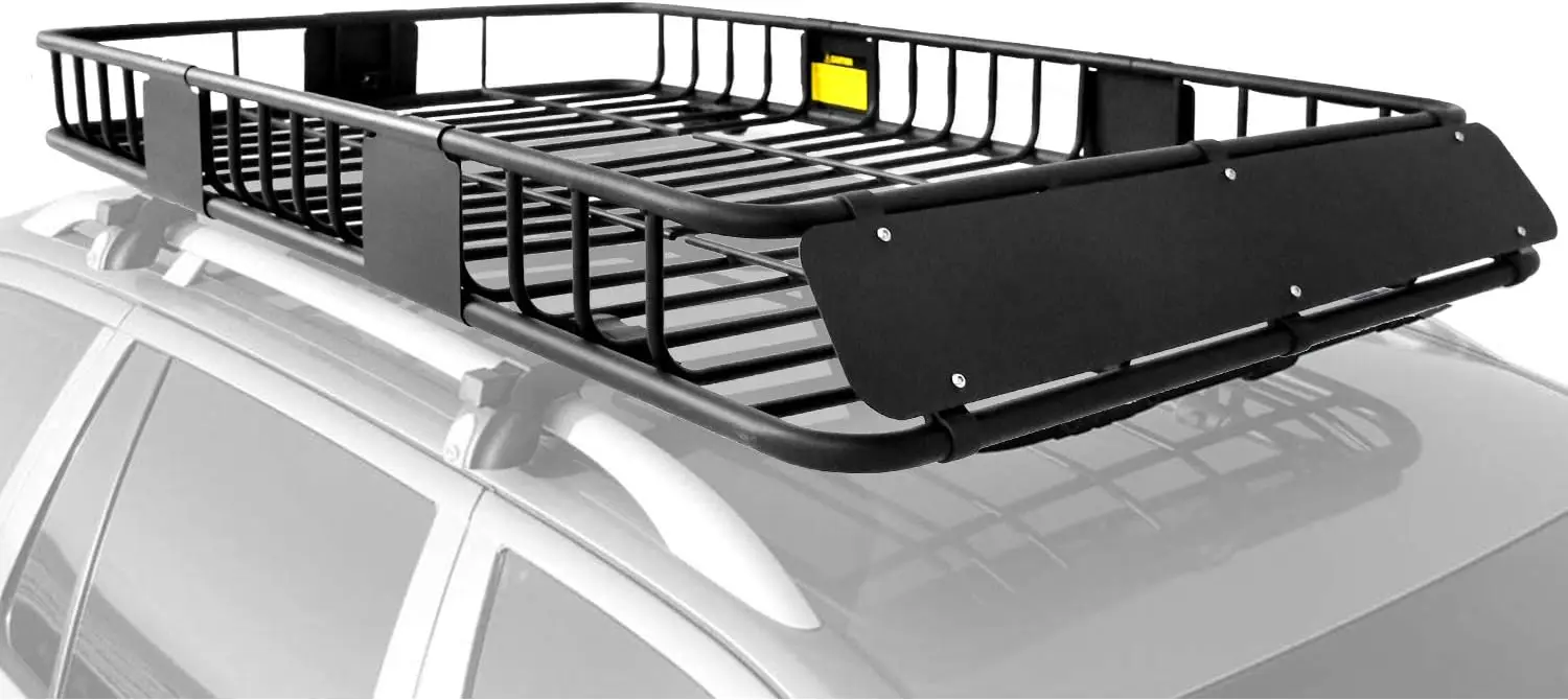 

Universal SUV Roof Rack Basket Cargo Carrier Black 64x39 Inches Heavy Duty Steel