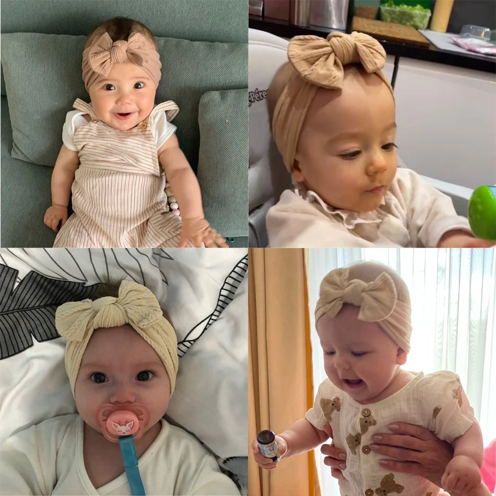 5 Stück Baby Bögen Stirnbänder viel elastisch gestrickt Neugeborenen Baby Stirnband Set Kinder Turban Kinder Haar bänder Baby Haarschmuck