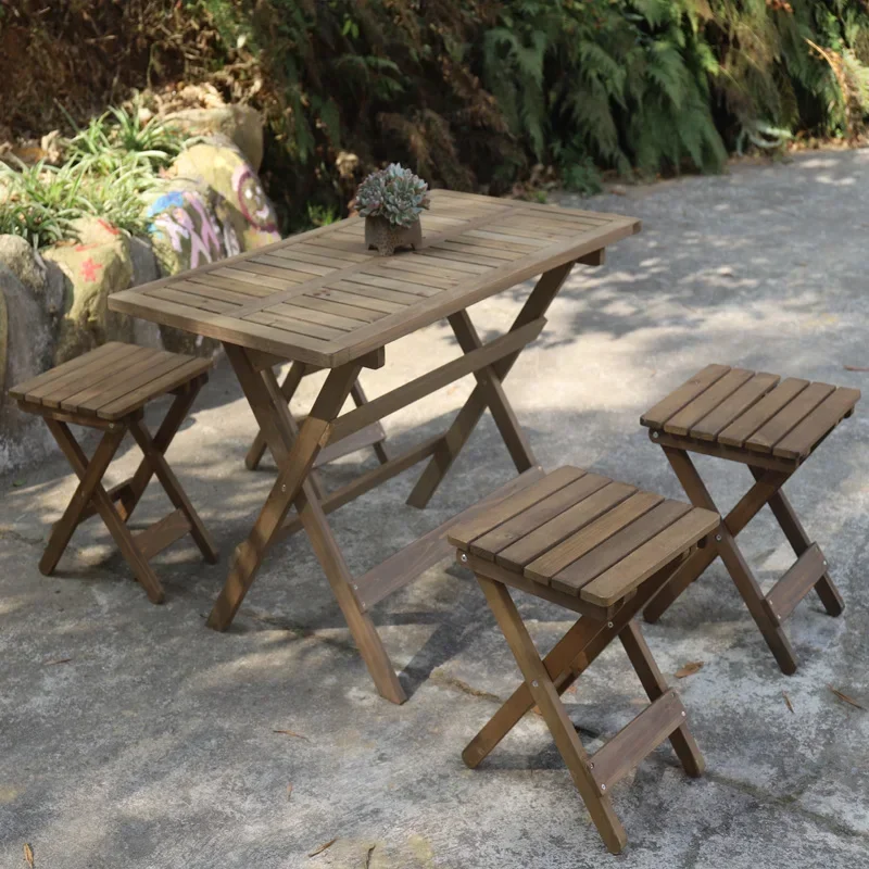 Mesa y silla para exteriores con balcón, combinación de mesa de té pequeña de arte del hierro para exteriores