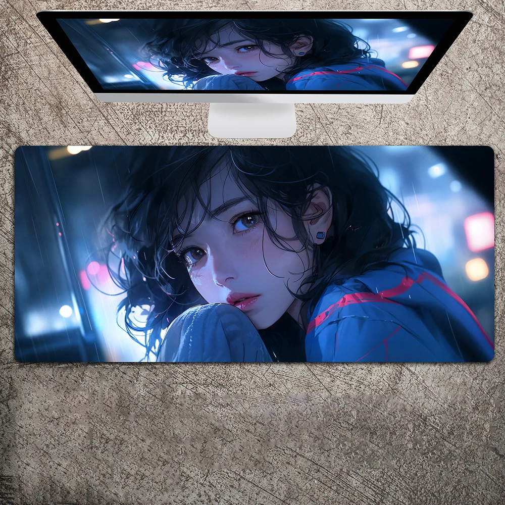 

Cartoon Girl Anime Second Dimension Hd Printed Diy Gaming Mouse Pad Anime Style Rubber Desk Mat for E-Sports Setup