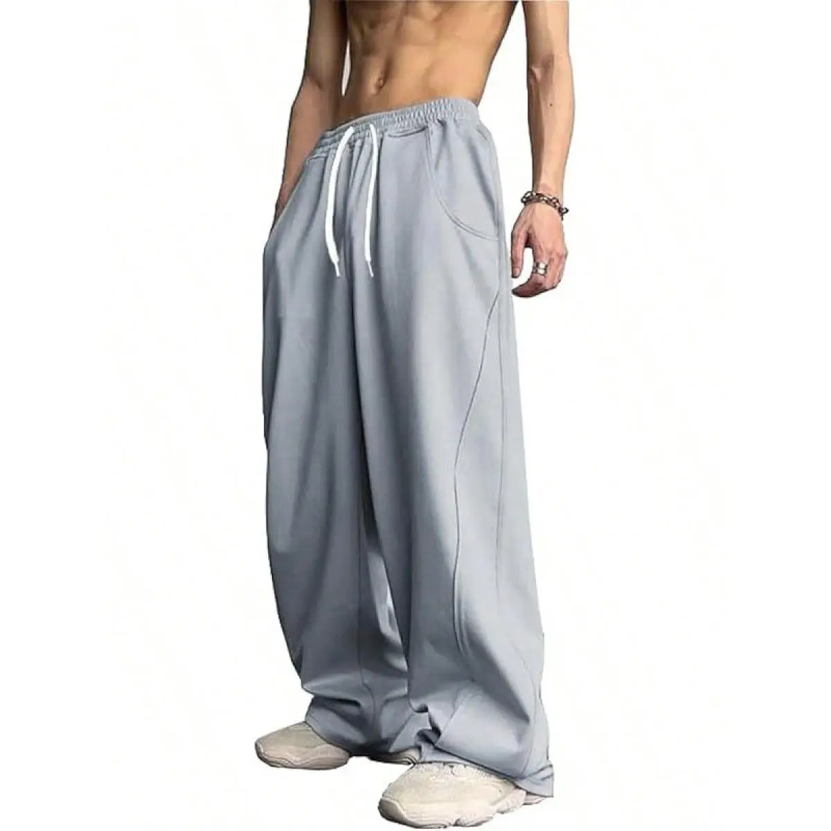

American Style Casual Pants Men's Loose High Street Design Straight Leg Long Trousers Comfortable Straight Cut Fashionable