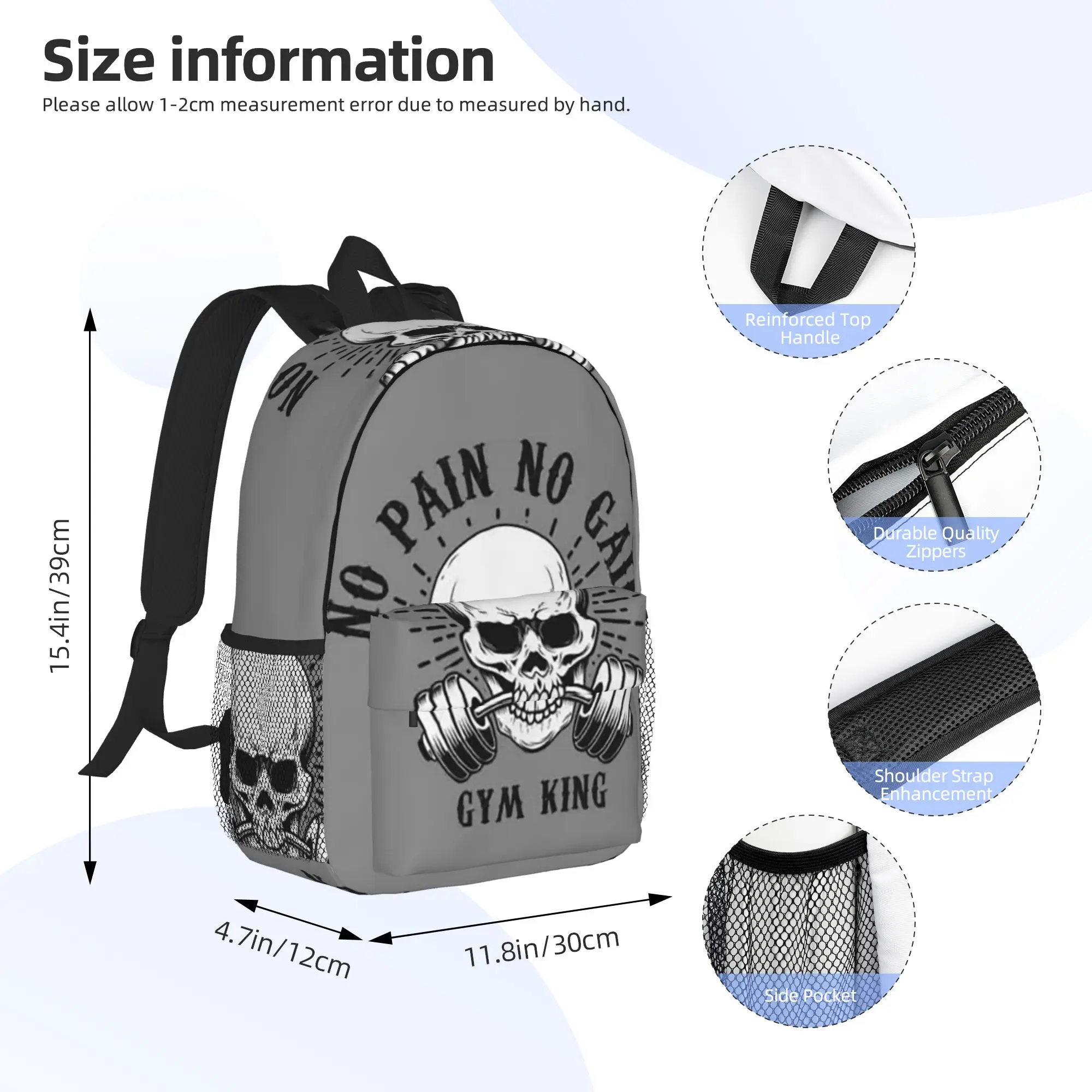 Powerhouse Gym Bodybuilding Fitness Motivational Quote Backpack Hot Sale Daypack BookBag Shoulder Bags for Men Women School Bag