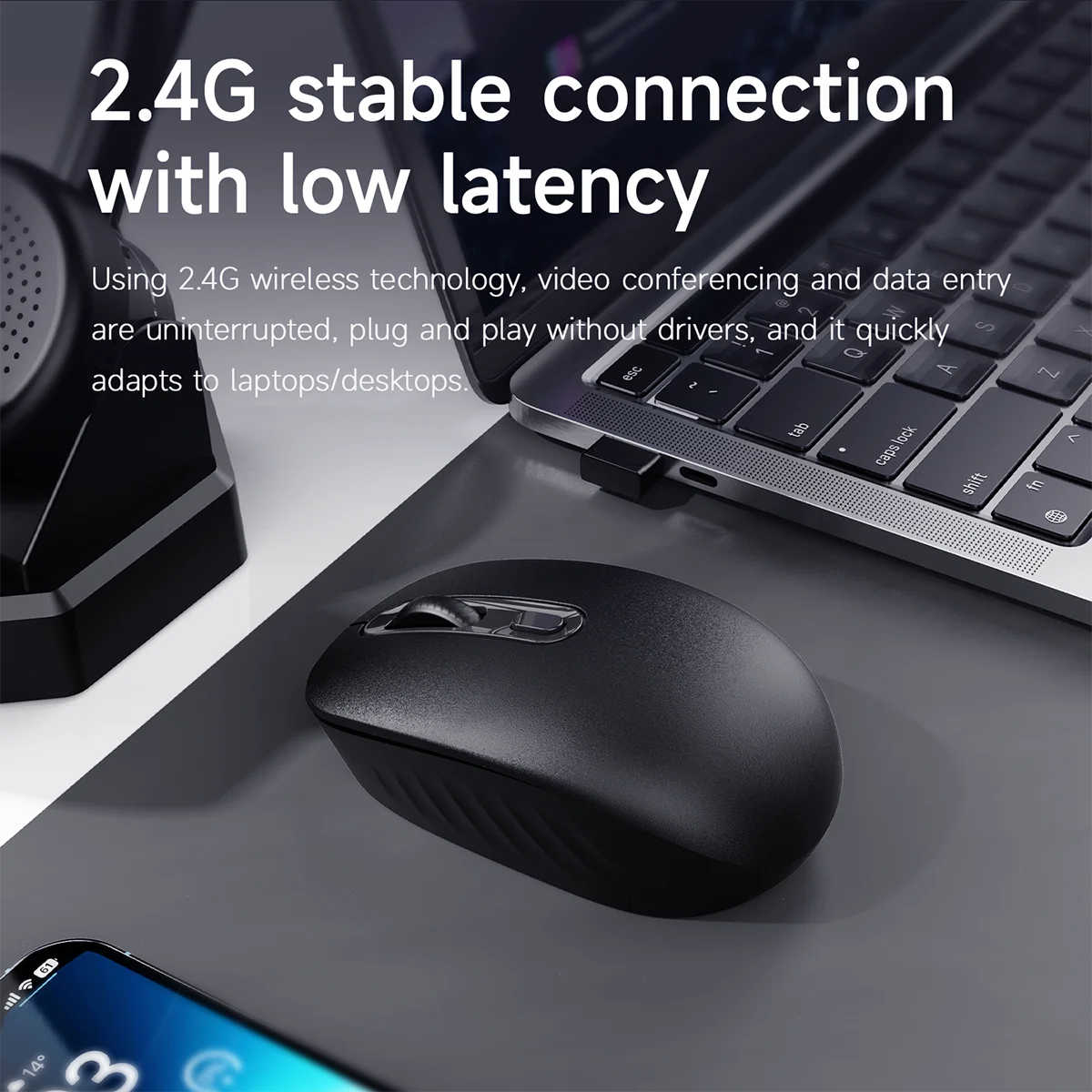 Ajazz Nj04 2.4g Single-Mode Mouse Ergonomic Macro Gaming Mouse Pc Laptop