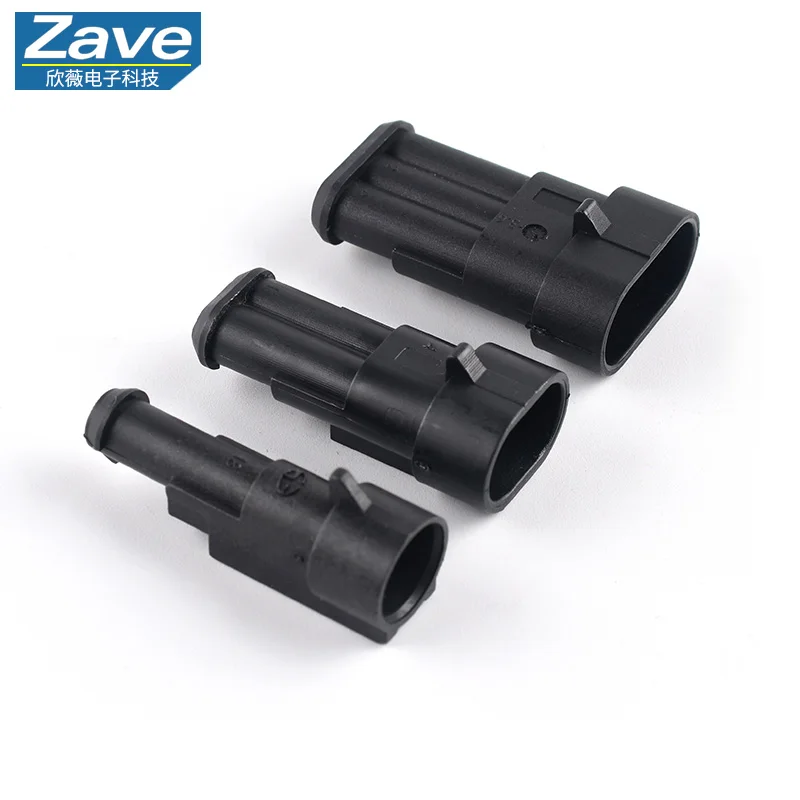 Kits de conectores automotivos à prova d'água (240/352/408/708 unidades) com chicotes de terminais plug-in macho-fêmea, 1-6 pinos