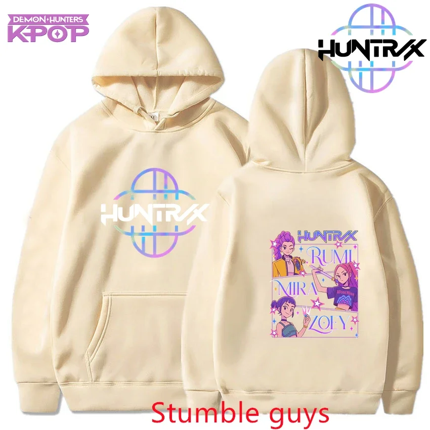 المرأة Kpop شيطان الصيادين هوديي الشتاء أنيمي الكرتون الدافئة موضة البلوز ملابس رياضية للرجال