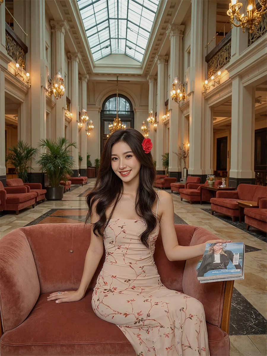 Sukienki damskie Y2K różowe dopasowane do kostek w stylu chińskim plisowane ręcznie plisowane falbany marszczenia smocking warstwy