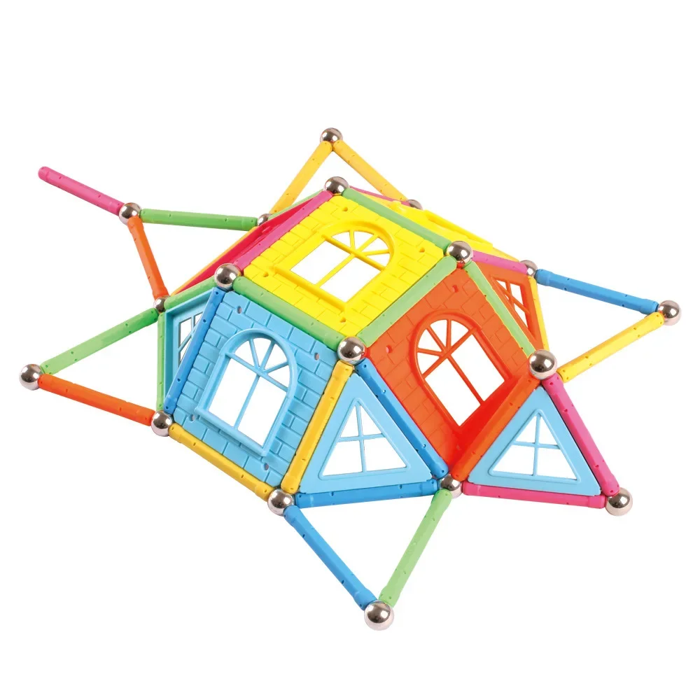 58 مللي متر العصي المغناطيسية اللبنات مجموعة ألعاب تعليمية للأطفال لعبة الطوب المغناطيسي هدية #4