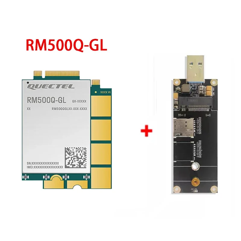 100%New&Original Quectel RM500Q-GL Chips RM500QGLAB-M20-SGASA RM500Q IoT/eMBB-optimized 5G Cat 16 M.2 Module With Type C adapter