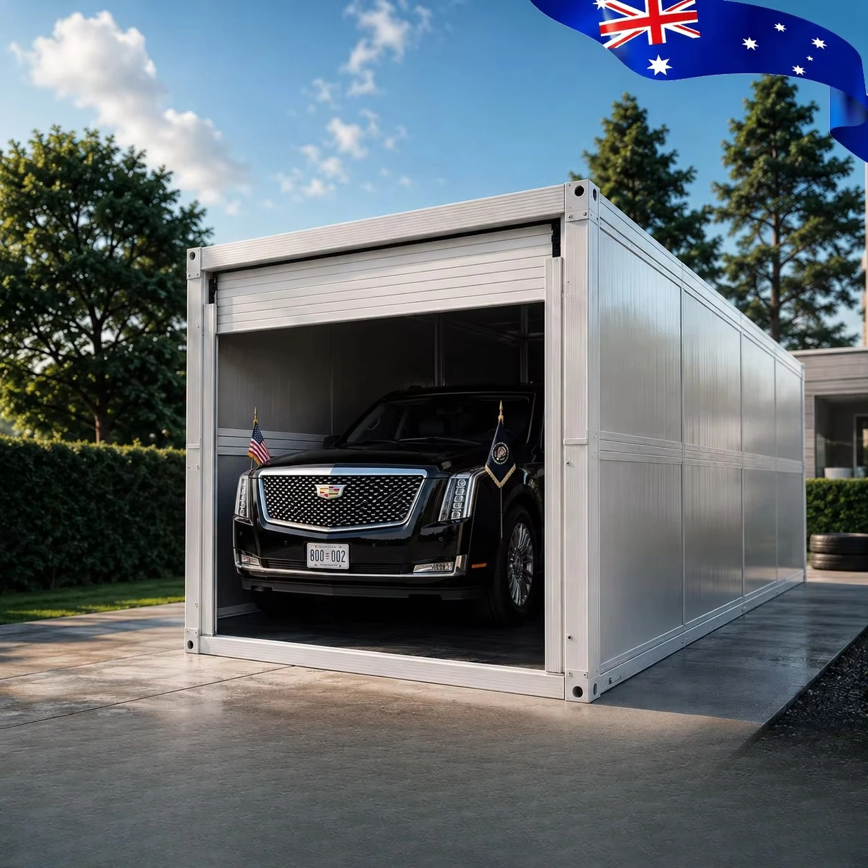 FL Container Garage Wind Resistant Modular Container Garage For Small Car Parking Backyard Storage Building