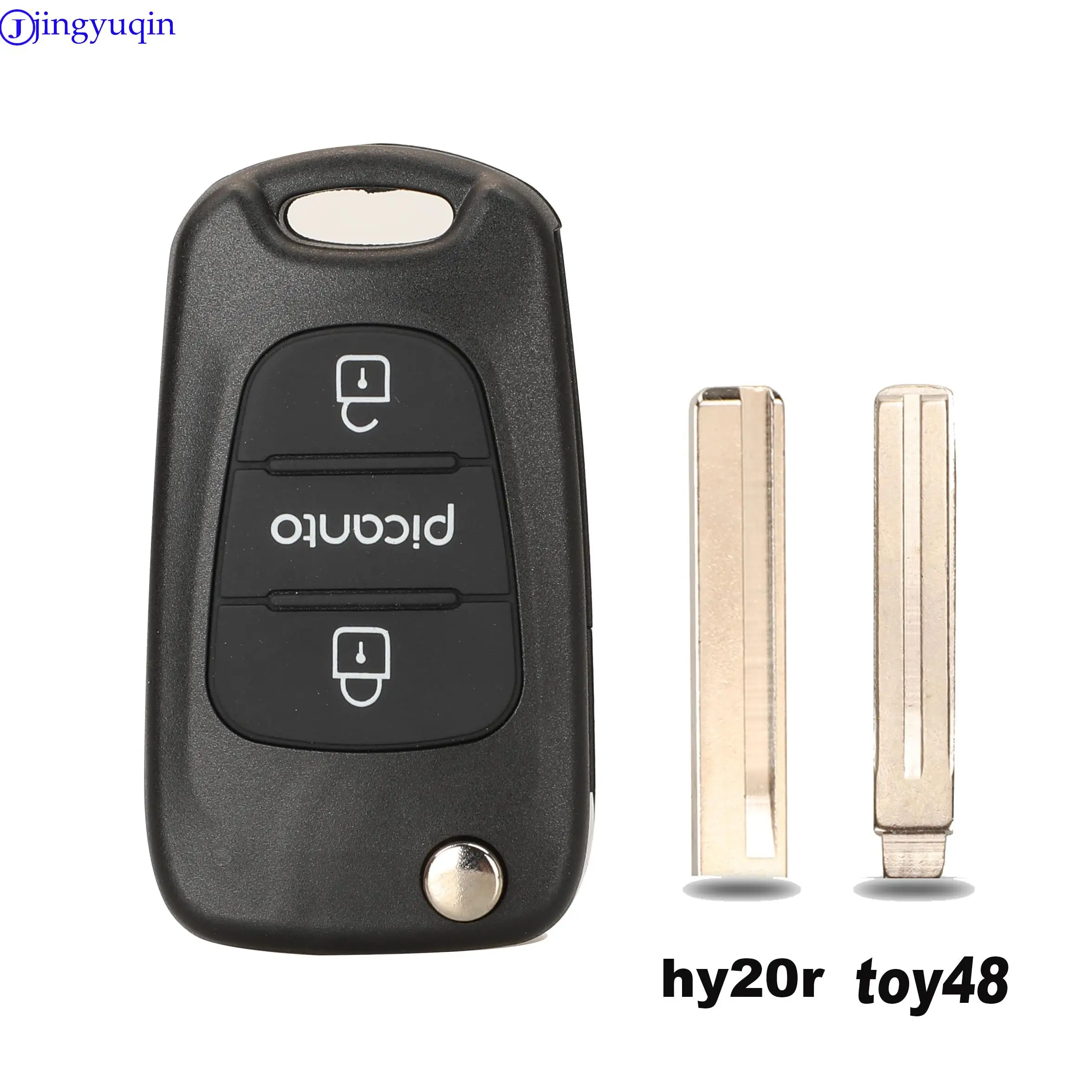 jingyuqin Remote Car Folding Key Case Cover Shell Fob for Kia Rio 3 Picanto Ceed Cerato Sportage K2 K3 K5 Soul 3Buttons