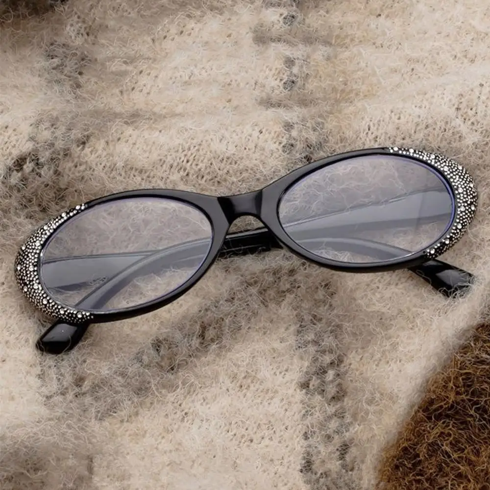 Blue Ray Blocking Anti-Blue Light Reading Glasses Eye Protection Vintage Hyperopia Glasses Luxury Diamond Glitter Frame