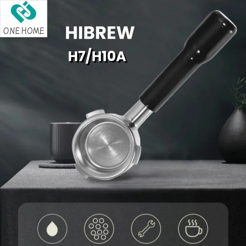 58mm 3 Ears Bottomless Coffee Portafilter with 2 Basket(18g) for Hibrew h7/Hibrew h7a /Hibrew h10a Coffee Machine Barista Tools