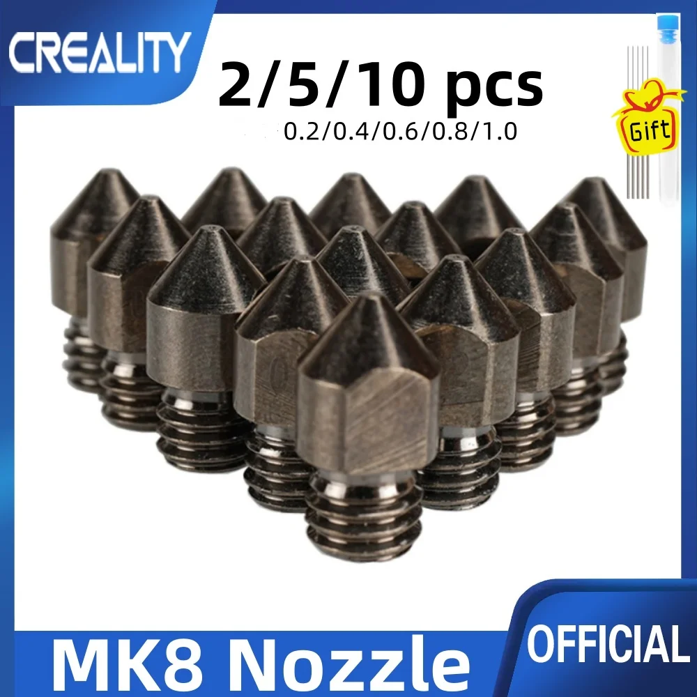 

2/5/10PCS MK8 Hardened Steel Nozzles 0.2 0.4 0.6 0.8 1.0mm M6 Thread 1.75MM Filament for 3D printers Hotend CR10 Ender3