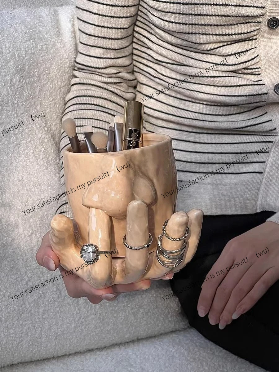Creative Mug Set, Ceramic Bracelet Tray, Makeup Brush Pen Holder Funny Cup Jewelry Display Tabletop Decoration