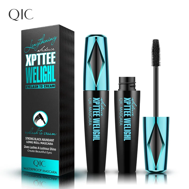 QIC Waterproof Mascara allungamento Mascara per ciglia naturali ricci spessi 24h duraturo senza sbiadimento moda vendita calda 4D Mascara 10ml