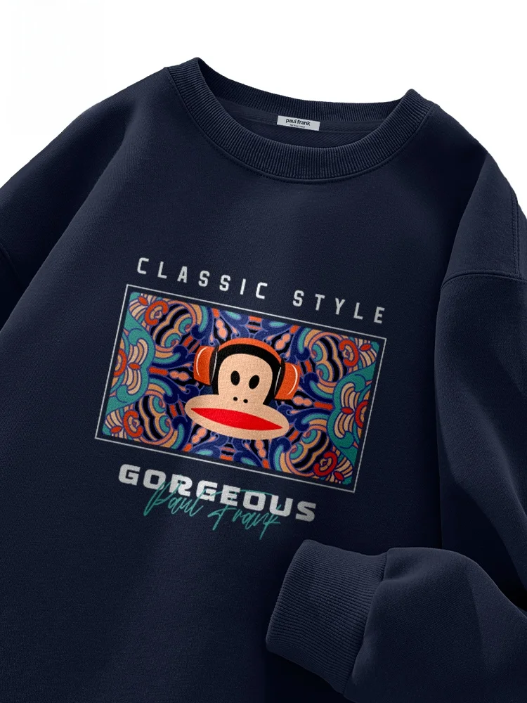 

Мужская толстовка Monkey Round Neck, весенняя спортивная куртка, повседневная, свободного кроя, с принтом, из смесового хлопка и полиэстера, молодежная мода