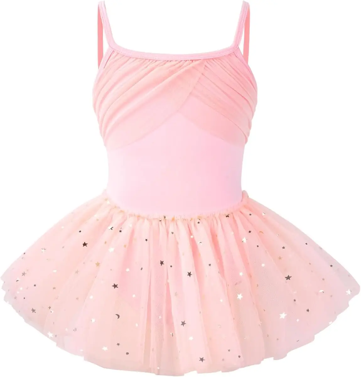 Vestido de balé sem mangas para meninas, collant de balé, estrela de glitter, tutu, lantejoula, traje, dancewear, gir, roupa infantil