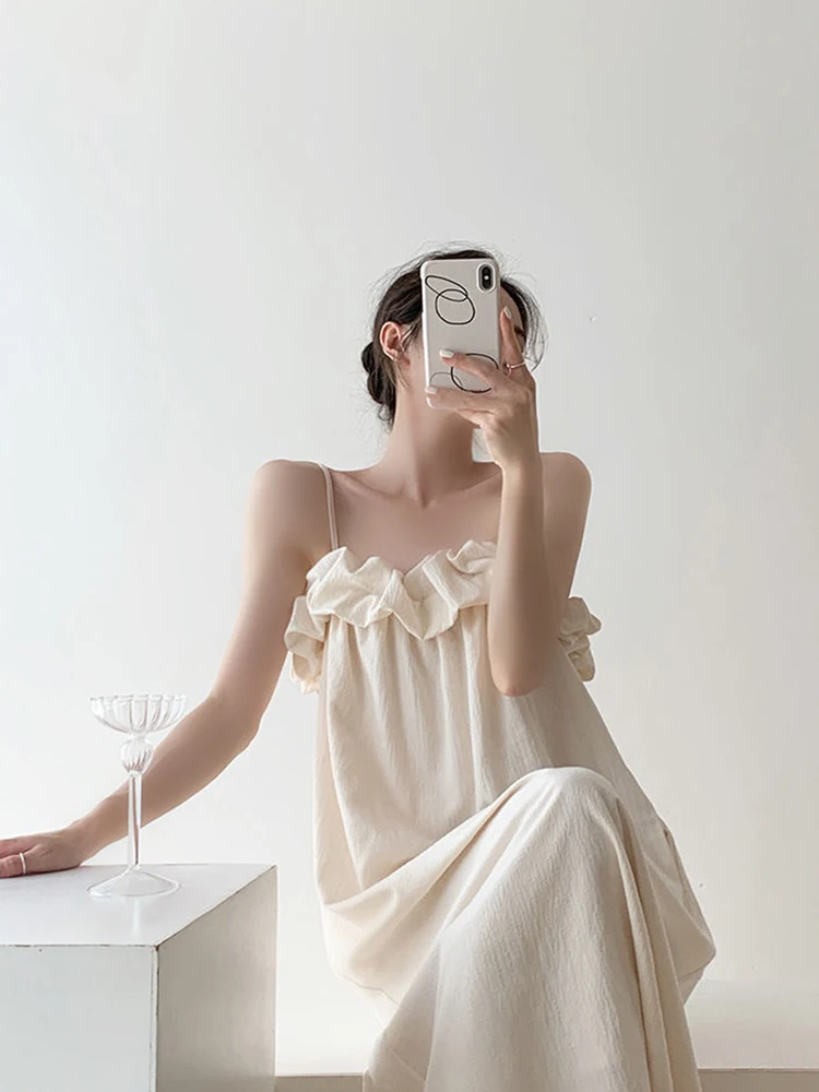 Robe française élégante à col Slash, Y2K, Vintage, bretelles Spaghetti, ample, esthétique, plage, vacances, ligne A, été