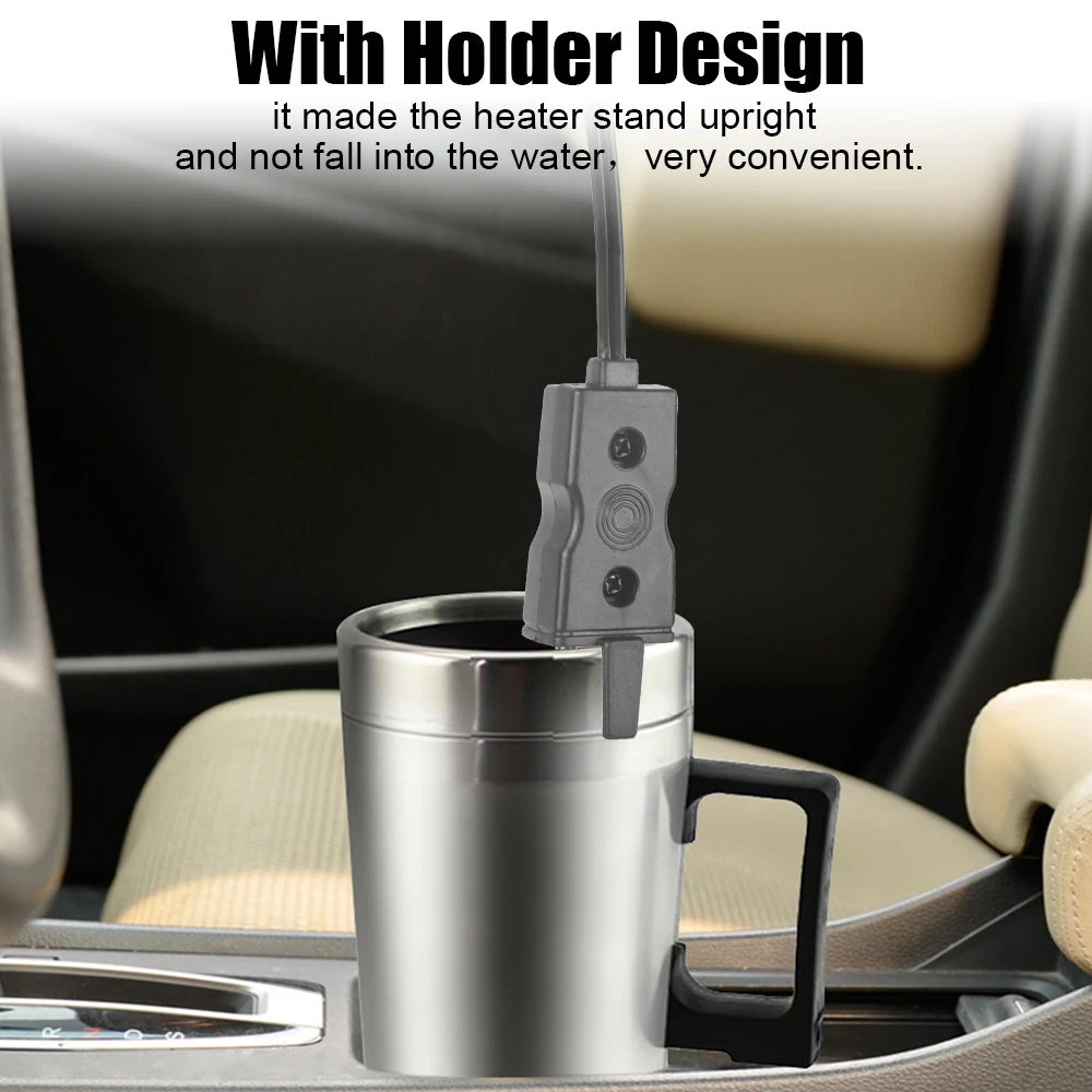 Calentador seguro de alta calidad, calentador de inmersión para coche de 12V y 24V para té, café, agua, encendedor de cigarros, calentador eléctrico portátil