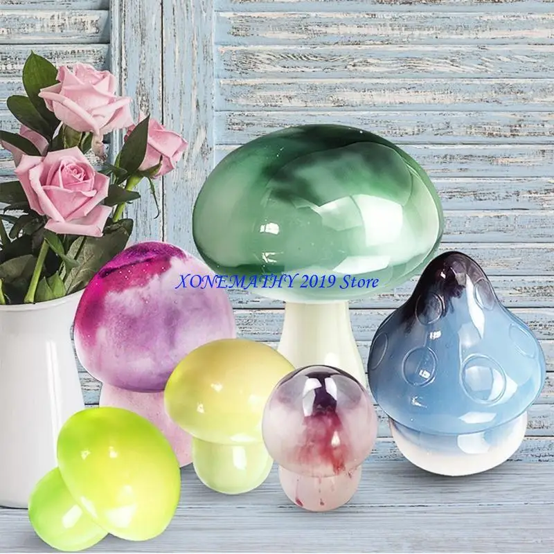 

F42F 6 шт. Diy кристалл капля клей ароматерапия гипс абразивные грибы формы для ювелирных изделий