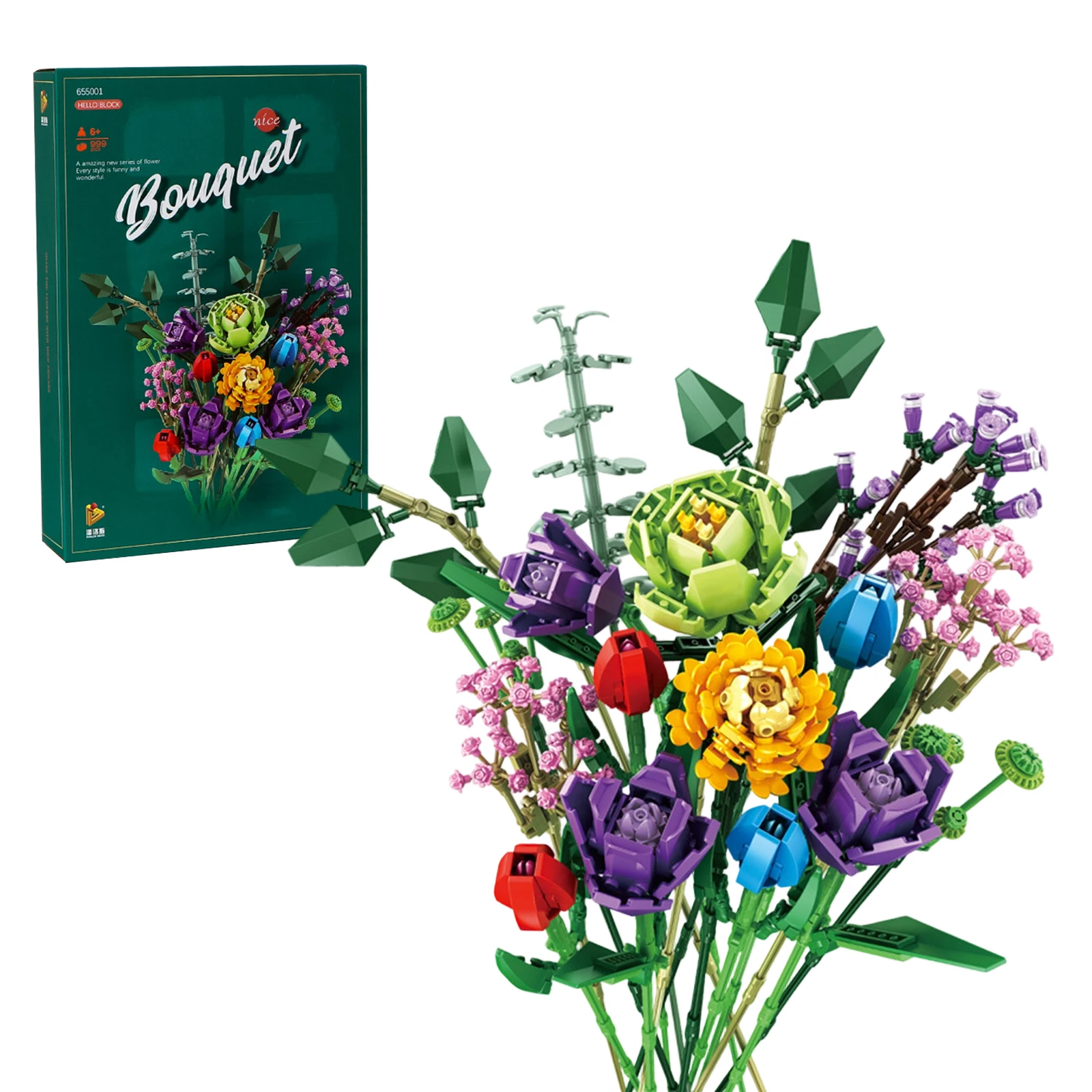 

Ideas Flowers Bouquet Building Blocks MOC Floral Plant Bricks Home Decoration Display DIY Toys for Girl Birthday Gift 1:1 Kit
